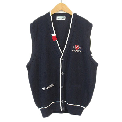 マンシングウェア MUNSINGWEAR GRAND SLAM ゴルフ ベスト ニット LA 紺 