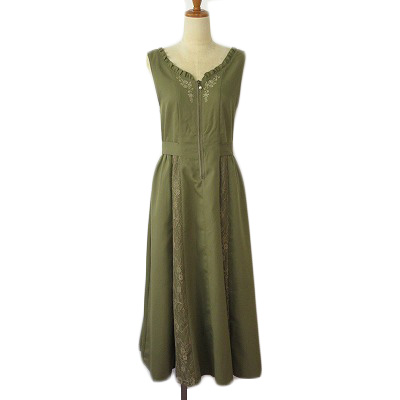 【a1721】axes femme フリル リボン レース ワンピース M axes femme - axes femme アクシーズファム ワンピース