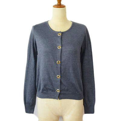 ロイスクレヨン Lois CRAYON カーディガン ニット コットン M 青  