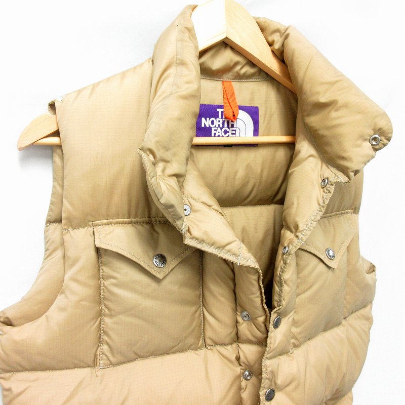 ノースフェイス パープルレーベル The North Face Purple Label ベスト ダウン ナイロン レーヨン混 M ベージュ Mf メンズ 177 ベクトルパーク