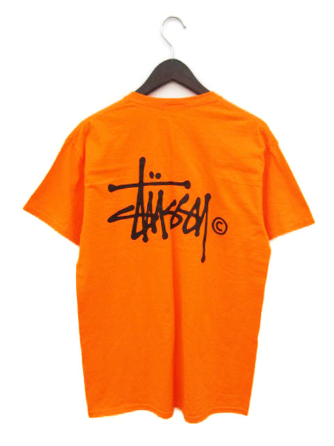 ステューシー STUSSY Tシャツ 半袖 プリント ロゴ S オレンジ 国内正規 