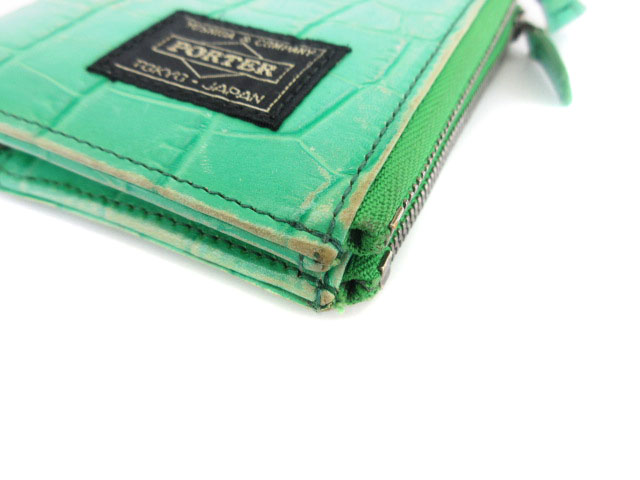 未使用保管品 ★5F264 ポーター 財布 2つ折り ナイロン グリーン ポーター PORTER タンカー 二つ折り財布 ウォレット ナイロン 緑