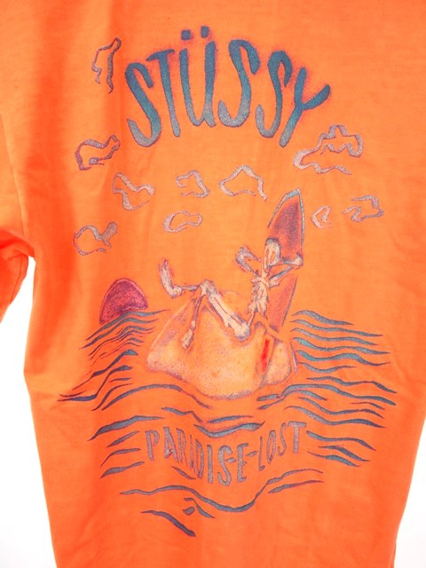 新品未使用 STUSSY タンクトップ 両面ロゴ ブラック×オレンジ M 激レア 未使用品 ステューシー STUSSY Tシャツ 半袖 プリント ネオンカラー S