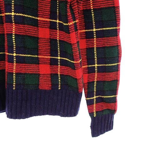 ポロ バイ ラルフローレン Polo By Ralph Lauren セーター ニット 長袖 チェック エルボーパッチ ウール S 赤 レッド K Kf0213 メンズ 178 901902080233 ベクトルパーク