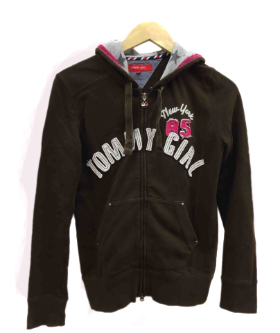 トミーガール tommy girl パーカー スウェット ロゴ プリント 長袖 XS 
