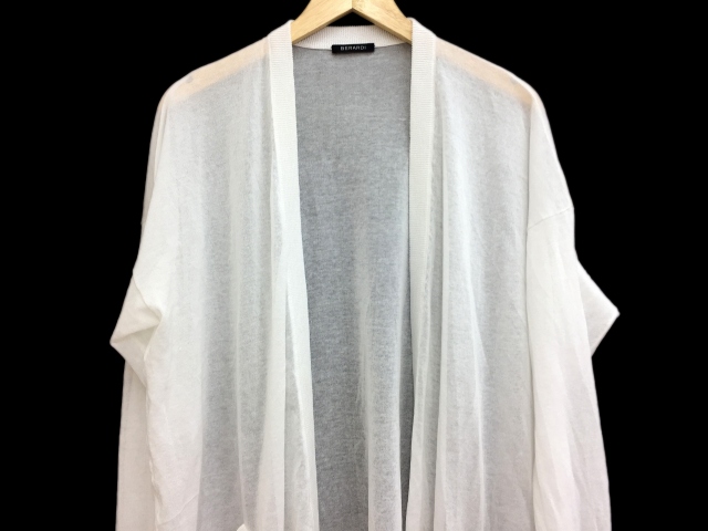 BERARDI カーディガン　長袖　サイズM ベラルディ BERARDI カーディガン ニット ロング シースルー 長袖 M 白