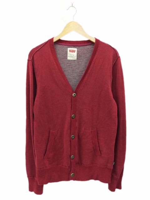 リーバイス Levi S カーディガン ニット 長袖 S 赤 レッド Fh32 メンズ 1 ベクトルパーク