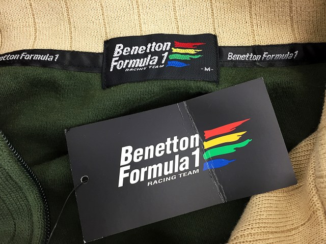 未使用品 ベネトンフォーミュラ Benetton Formula 1 カットソー ニット ハーフジップ 長袖 M 緑 グリーン Ry87 メンズ 1 ベクトルパーク
