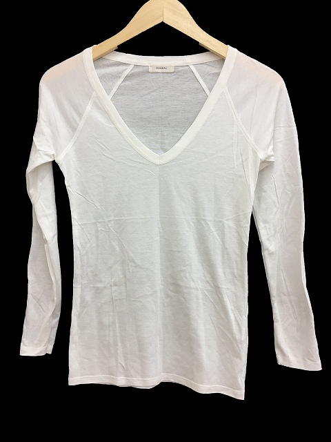 パンソー Pinceau カットソー Tシャツ Vネック 長袖 38 白 ホワイト Af4 レディース 1 ベクトルパーク