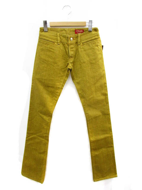 未使用品 チェンジリング Chengring パンツ デニム ジーンズ ストレート カラー 30 オーカー Kys9 レディース 186 ベクトルパーク