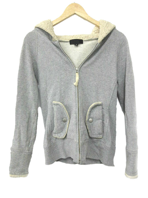 ジルスチュアート Jill Stuart パーカー 長袖 ボア ジップアップ 切替 S グレー Mo12 レディース 1 ベクトルパーク