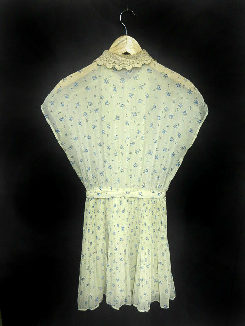 スナイデル Snidel ワンピース ひざ丈 花柄 レース ノースリーブ F 白 ホワイト 青 ブルー Yk333 レディース 1 ベクトルパーク