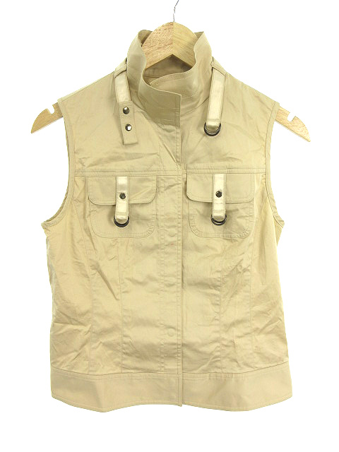 クーム Coomb ベスト ベルト スナップボタン 前開き 40 ベージュ Th464 レディース 1 ベクトルパーク