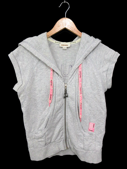 ディーゼル Diesel パーカー ノースリーブ フード ジップアップ Xs グレー Su15 レディース 1 ベクトルパーク