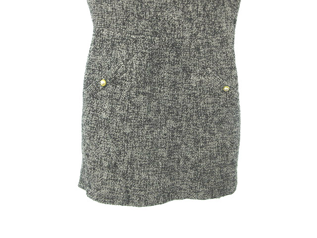 リエンダ Rienda ワンピース ノースリーブ ニット ミニ ウール混 フェイクパール S グレー Ks4 レディース 1 ベクトルパーク