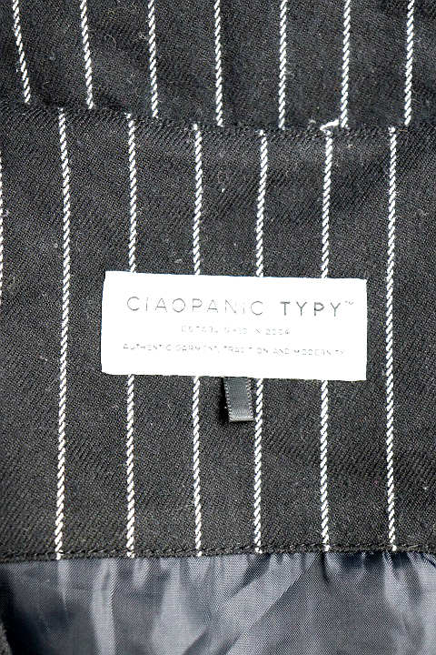 チャオパニック ティピー Ciaopanic Typy ワンピース ひざ丈 ジャンパースカート ノースリーブ ストライプ 1 黒 ブラック Mo5 レディース 1 ベクトルパーク