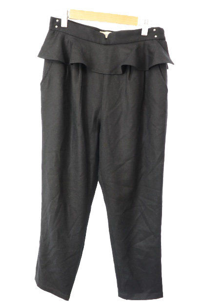 マドモアゼルタラ Mademoiselle Tara パンツ ストレート サイドファスナー ウール 38 黒 ブラック Th676 レディース 1 ベクトルパーク