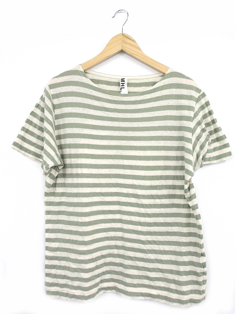 MARGARET HOWELL ボーダーTシャツ コットン麻 MHL マーガレットハウエル MHL. Tシャツ カットソー ボーダー ボート