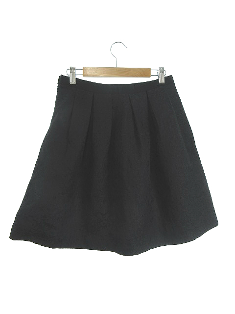 ニコアンド Niko And スカート ボックスプリーツ ひざ丈 レース 総柄 ジップフライ グログラン M 黒 ブラック Ks レディース 1 ベクトルパーク