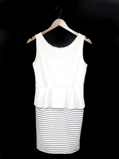 未使用品 レディ Rady ワンピース ノースリーブ ひざ丈 ボーダー M 白 ホワイト Rt42 レディース 1 ベクトルパーク