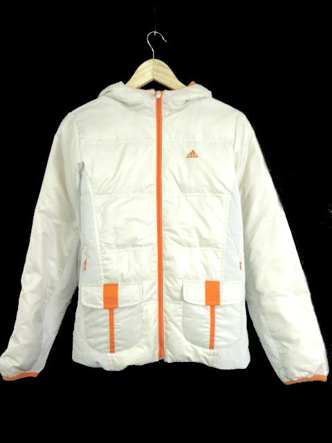 アディダス Adidas ジャケット ジャンパー フード ジップアップ ダウン M 白 ホワイト Y2i21 レディース 1 ベクトルパーク