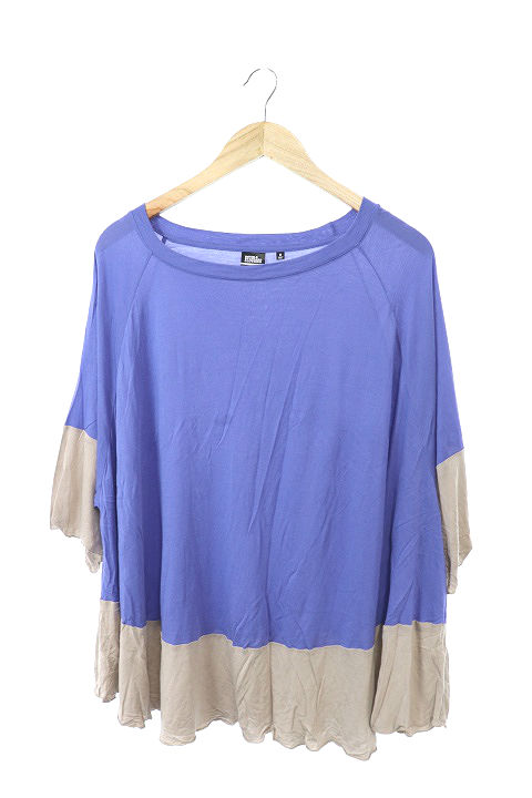 ダブルスタンダードクロージング ダブスタ Double Standard Clothing Uniqlo コラボ カットソー Tシャツ 七分袖 M 青 ブルー Ri35 レディース 1 ベクトルパーク