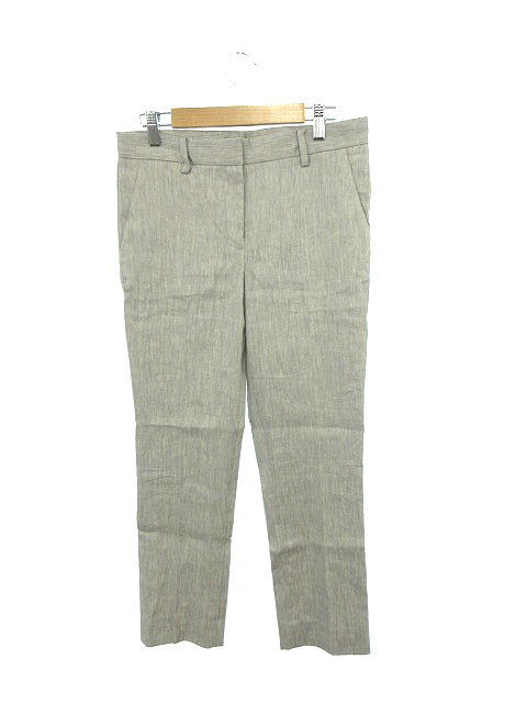 ギャップ Gap パンツ テーパード ジップフライ リネン 麻 0 灰色 グレー Tk40 レディース 1 ベクトルパーク