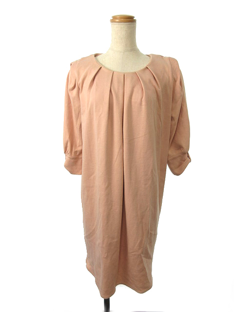 ダズリン Dazzlin ワンピース 五分袖 ひざ丈 F ピンク N3n21 レディース 1 ベクトルパーク