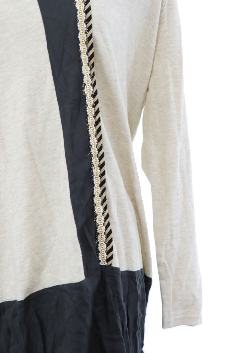 クスクス Kuskus ワンピース ミニ 切替 長袖 レース チェーン 2 ベージュ Mo15 レディース 1 ベクトルパーク