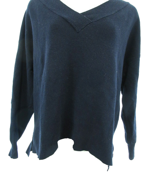ジーナシス Jeanasis セーター ニット 長袖 Vネック ｆ 紺 ネイビー Y2i12 レディース 1 ベクトルパーク