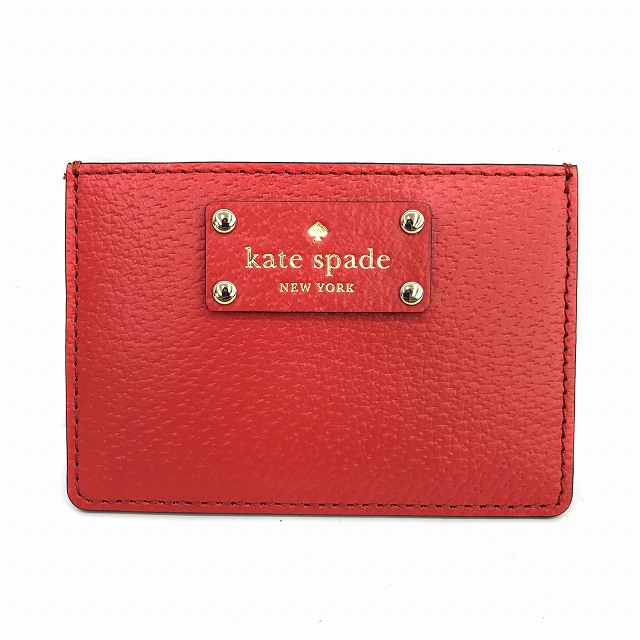 ケイトスペード Kate Spade カードケース 名刺入れ パスケース レザー 赤 レッド レディース 191 ベクトルパーク
