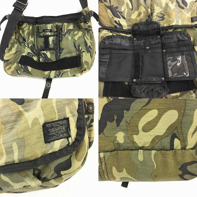 PORTER 迷彩巾着袋 メッシュポケット付き PORTER 迷彩巾着袋 メッシュポケット付き