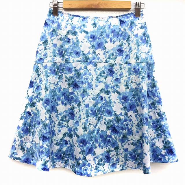 イマージュ Image スカート ひざ丈 フレア 花柄 61 青 ブルー Ko レディース 191 ベクトルパーク