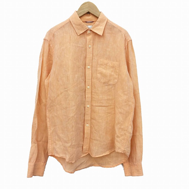 グローバルワーク Global Work シャツ 長袖 麻 リネン M オレンジ Ons メンズ 191 ベクトルパーク グローバルワーク Global Work シャツ 長袖 麻 リネン M オレンジ Ons メンズ 191 ベクトルパーク