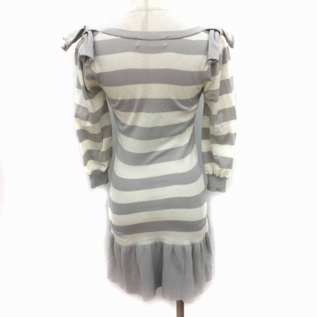 トランテアン ソン ドゥ モード 31 Sons De Mode ワンピース ニット ひざ丈 七分袖 ボーダー 36 グレー レディース 191 ベクトルパーク