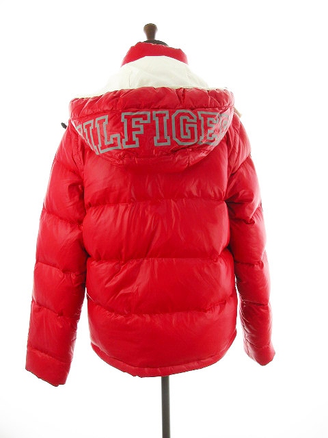 トミーヒルフィガー TOMMY HILFIGER ジャケット ダウン プリント M 赤 