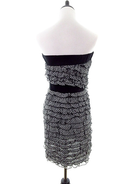 マウジー Moussy ワンピース ミニ チューブトップ チェック フリル 2 白 ホワイト M2 レディース 192 ベクトルパーク