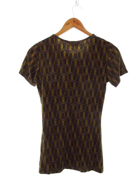 フェンディ FENDI Tシャツ カットソー 半袖 総柄 44 茶 ブラウン /CK 