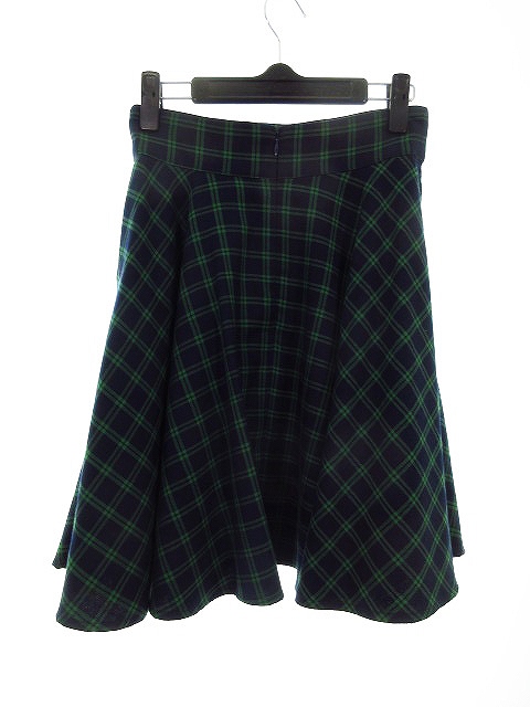 セシルマクビー Cecil Mcbee スカート フレア ひざ丈 チェック M 紺 ネイビー Ck レディース 192 ベクトルパーク