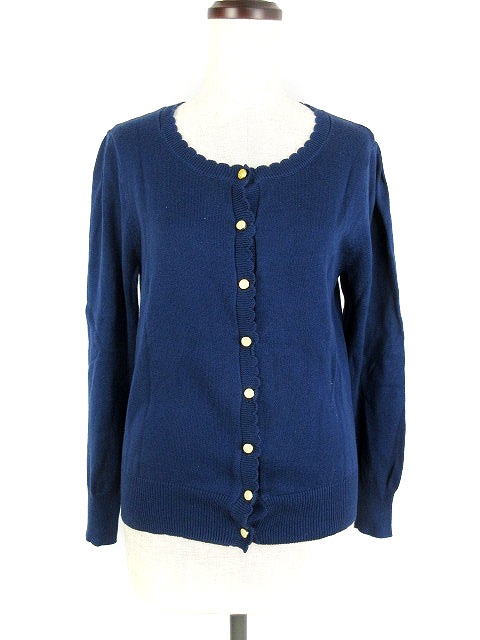 マジェスティックレゴン Majestic Legon ニット カーディガン 長袖 無地 F 紺 ネイビー M2 レディース 192 ベクトルパーク