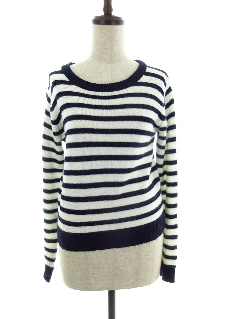 デンドロビウム Dendrobium ニット セーター 長袖 ボーダー 38 紺 ネイビー M2 レディース 192 ベクトルパーク