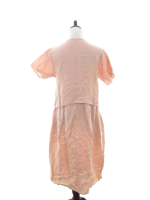 サマンサモスモス Sm2 ワンピース ミモレ丈 半袖 麻 リネン 無地 F ピンク Ck レディース 192 ベクトルパーク