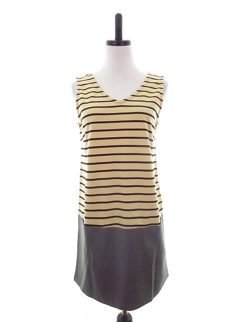 ミリオンカラッツ Million Carats ワンピース ミニ ノースリーブ ボーダー F ベージュ Ck レディース 192 ベクトルパーク