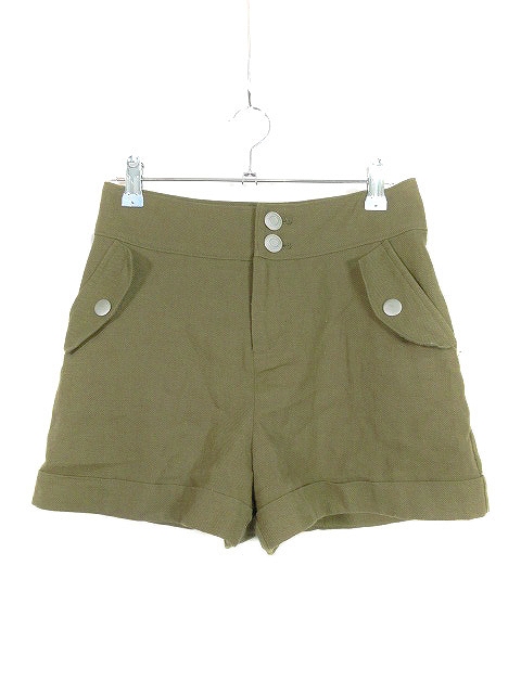 セシルマクビー Cecil Mcbee パンツ ショート ショーパン 麻 リネン 無地 S カーキ Ck レディース 192 ベクトルパーク