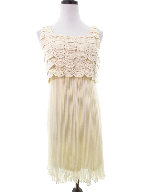 デュラスアンビエント Duras Ambient ワンピース ミニ ノースリーブ 切替 総柄 Free アイボリー M2 レディース 192 ベクトルパーク