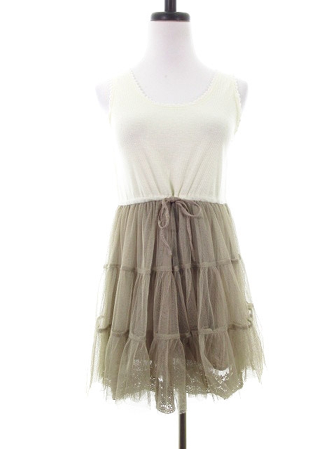 ドロシー Dorothy ワンピース チュニック ノースリーブ 切替 チュール 1 アイボリー M2 レディース 192 ベクトルパーク