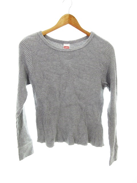 ヘルスニット Healthknit Tシャツ カットソー 長袖 ワッフル 無地 F グレー Mo メンズ 192 ベクトルパーク