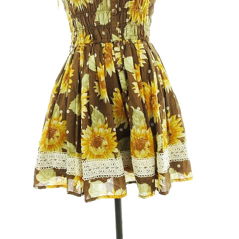 リズリサ Liz Lisa ワンピース キャミワンピ ミニ 花柄 0 茶 ブラウン Ck レディース 192 ベクトルパーク