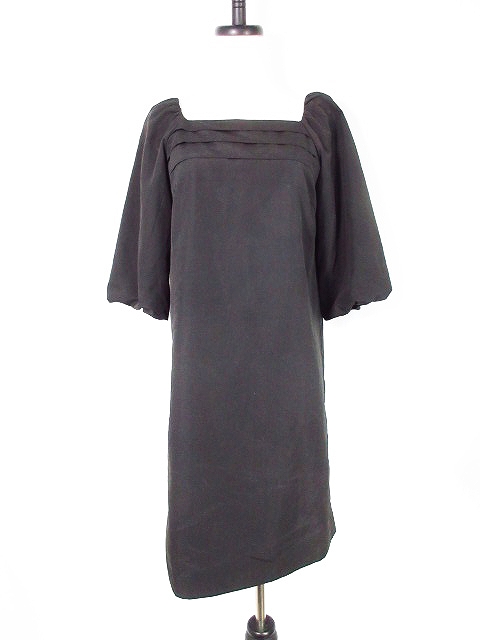 イマージュ Image ルージュ Rouge ワンピース ひざ丈 半袖 無地 M 黒 ブラック Mo レディース 192 ベクトルパーク