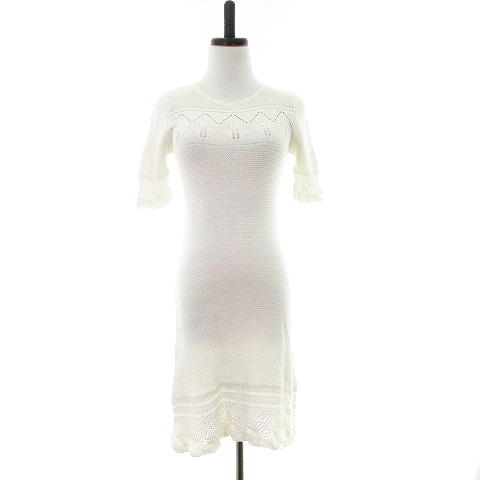 バイ マレーネ ビルガー By Malene Birger ワンピース ミニ 半袖 ニット 無地 Xs 白 ホワイト Mo レディース 192 ベクトルパーク